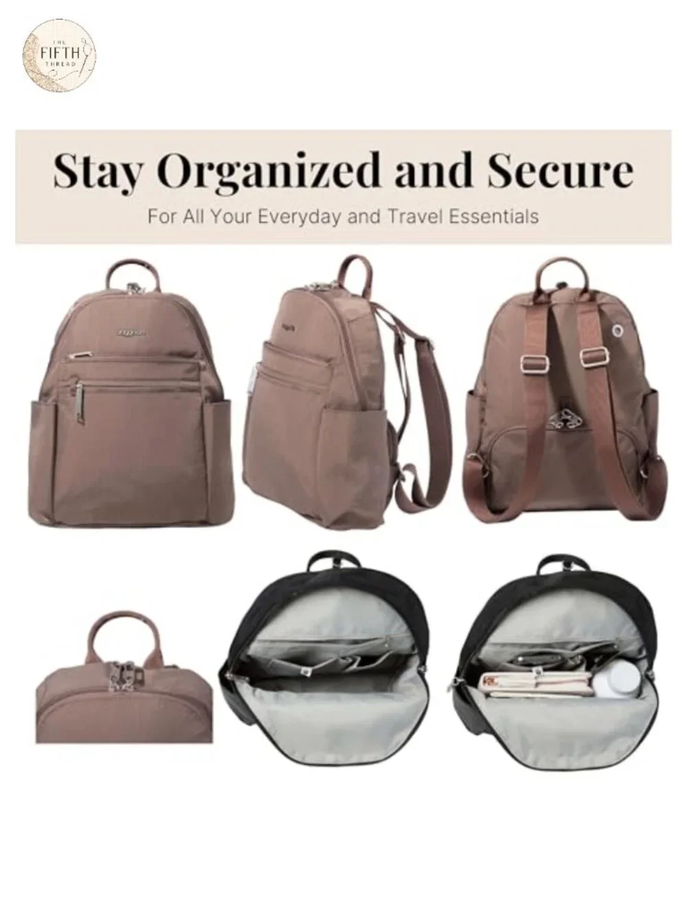 Securtex Anti-Theft Travel Backpack RFID Slash-Resistant Nylon Daypack
